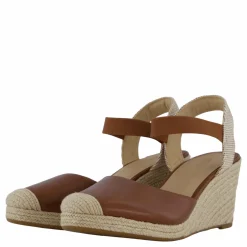 Pearle II Leather & Canvas Espadrille Deep Saddle Tan / Neutral / Deep Saddle Tan
