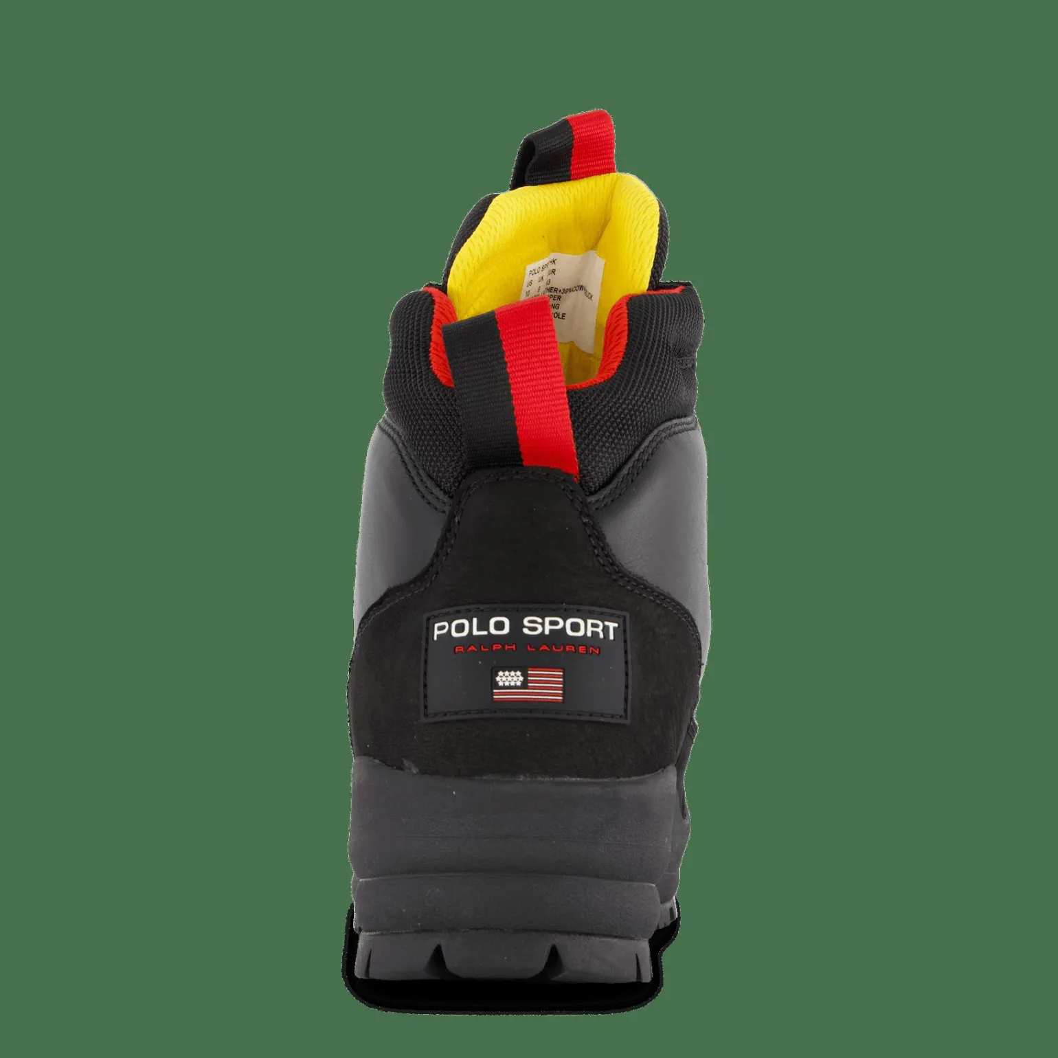 Polo Sport Hiker Leather Boot Black / Yellow / Red