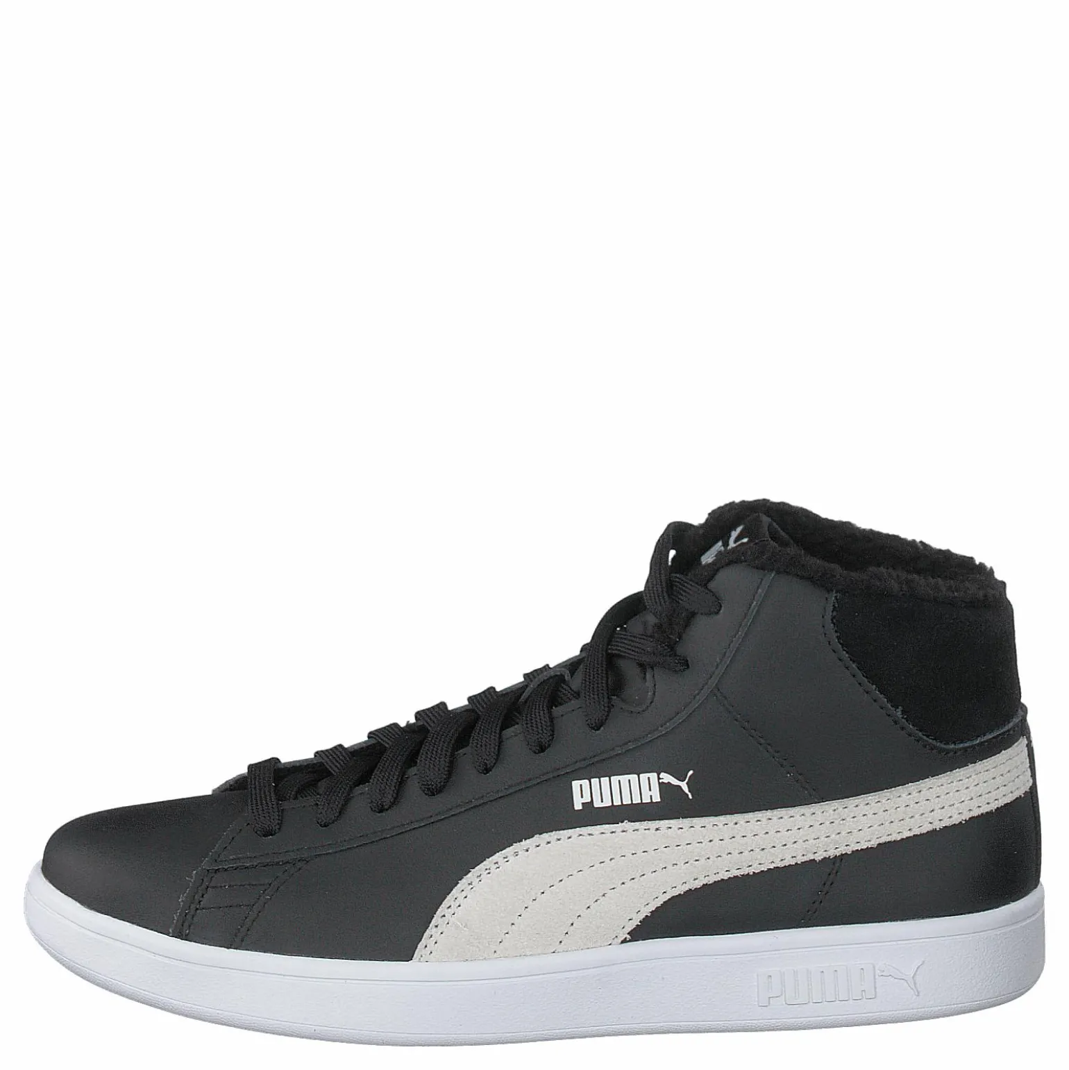 Puma Smash V2 Mid L Fur Jr Puma Black-puma White