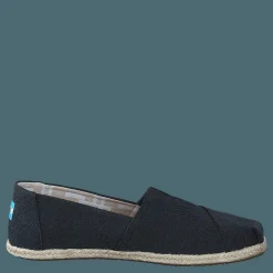 Seasonal Classics Black Washed Canvas Rope Sole