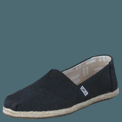 Seasonal Classics Black Washed Canvas Rope Sole