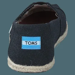 Seasonal Classics Black Washed Canvas Rope Sole