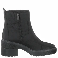 Silver Blossom Side Zip Ankle Jet Black