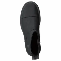 Silver Blossom Side Zip Ankle Jet Black