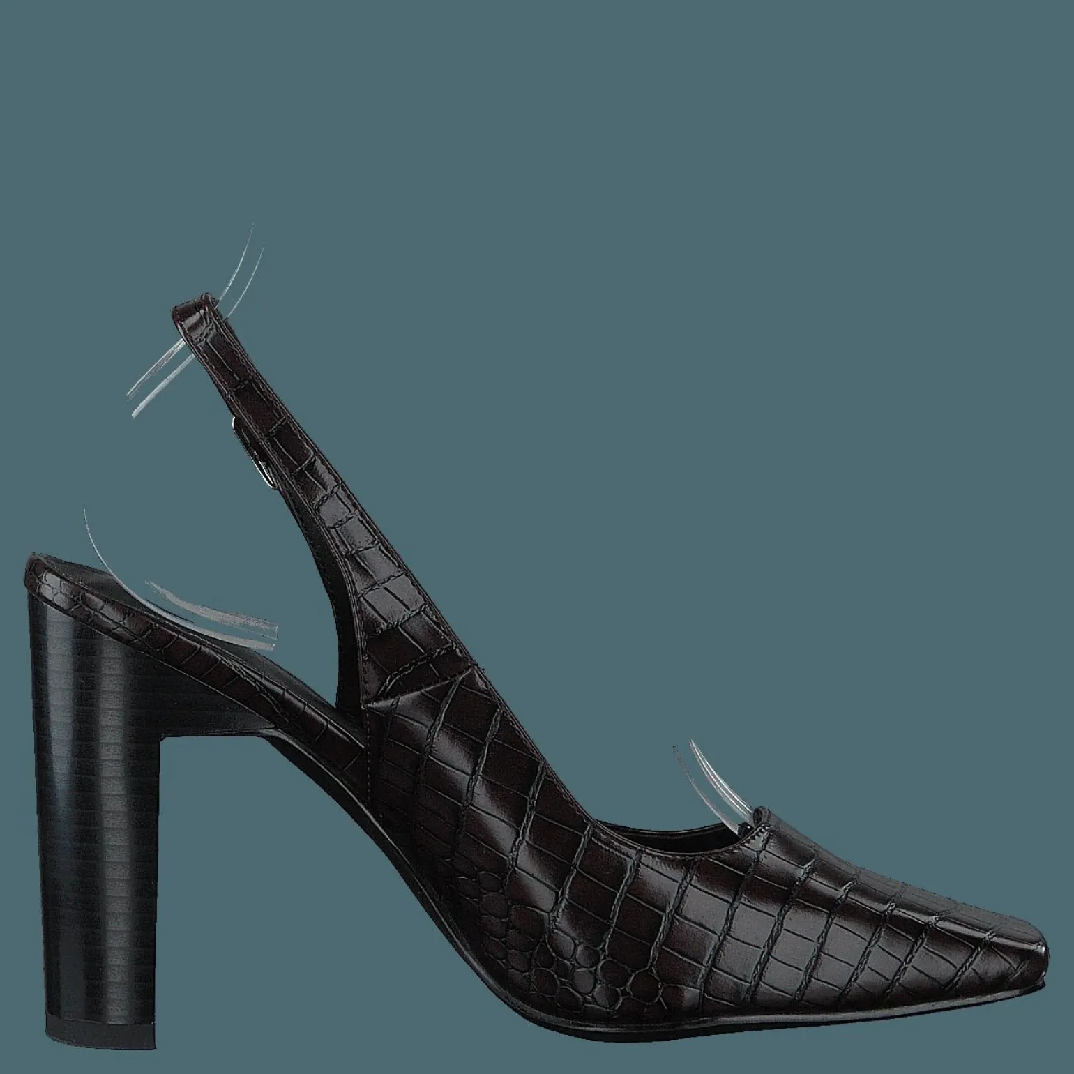 Snake Squared Pumps Brown Reptile