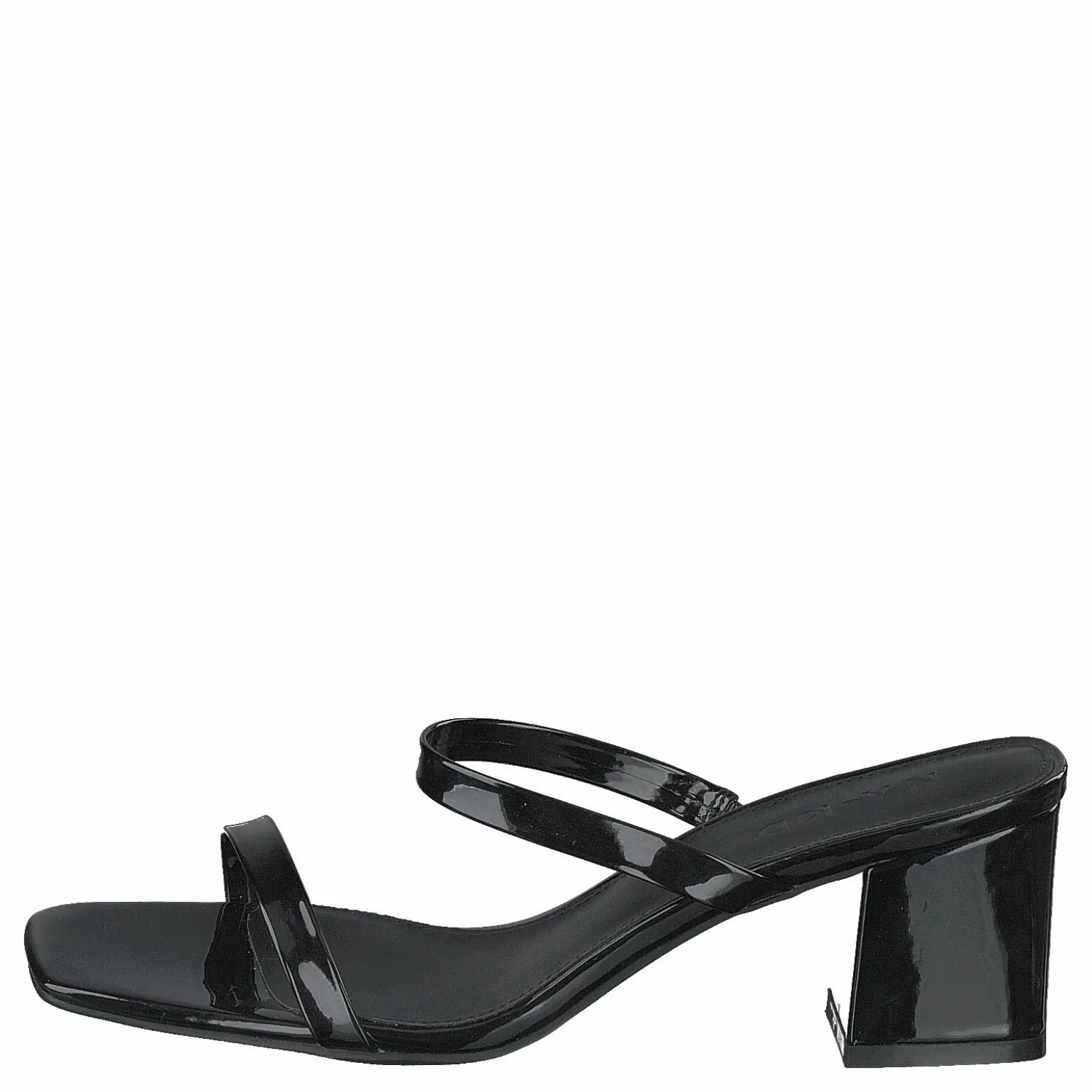Squared Two Strap Sandals Black