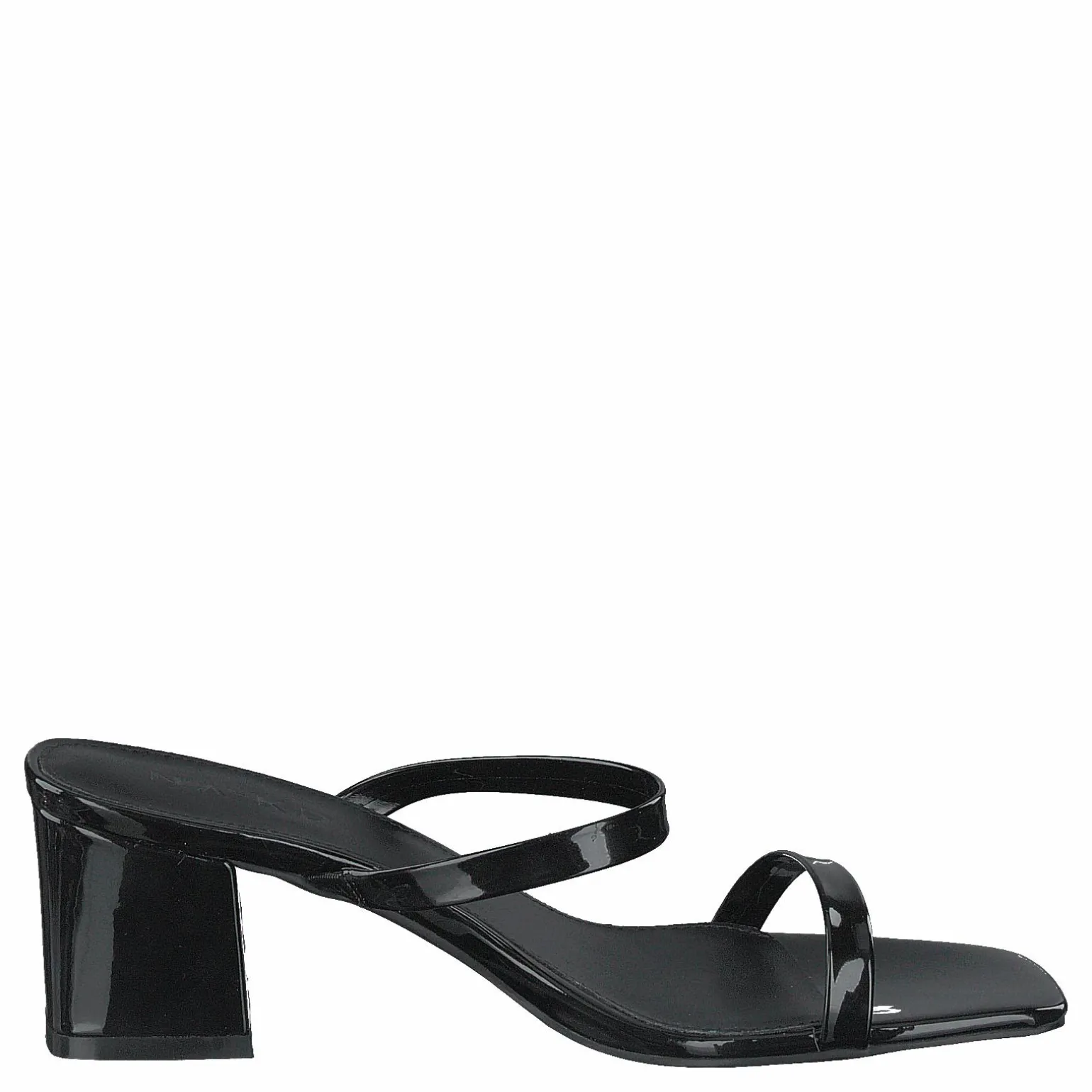 Squared Two Strap Sandals Black