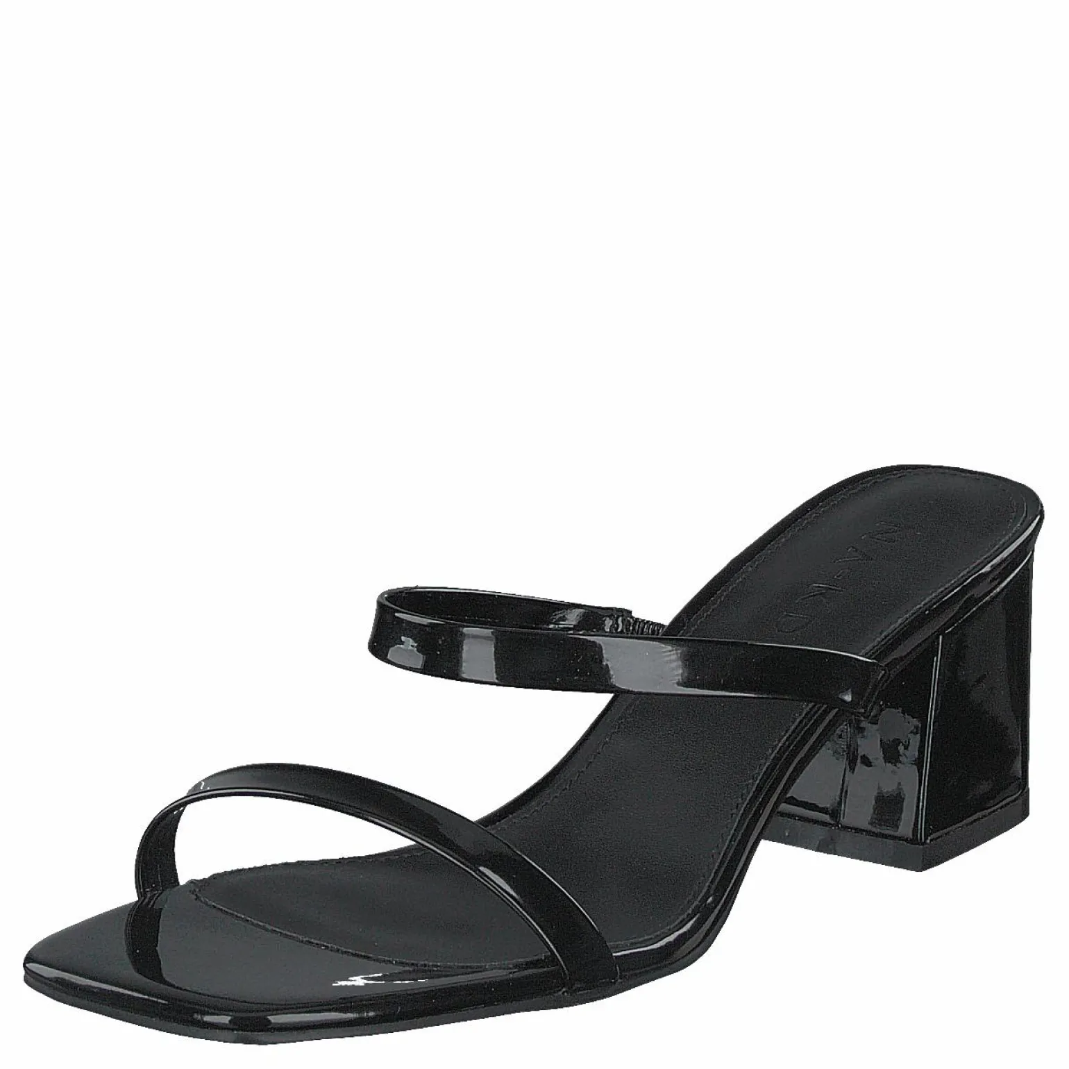Squared Two Strap Sandals Black