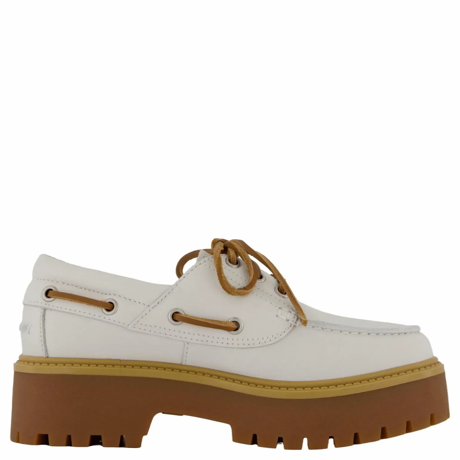 Stone Street Boat Shoe White Full Grain