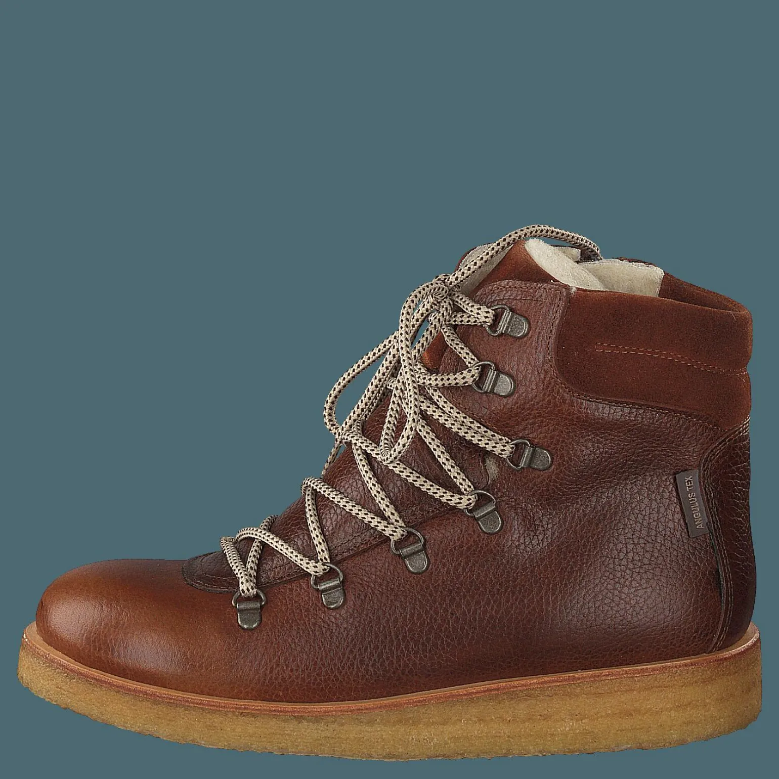 Tex-boot With Laces And Zipper Cognac/brown/brown