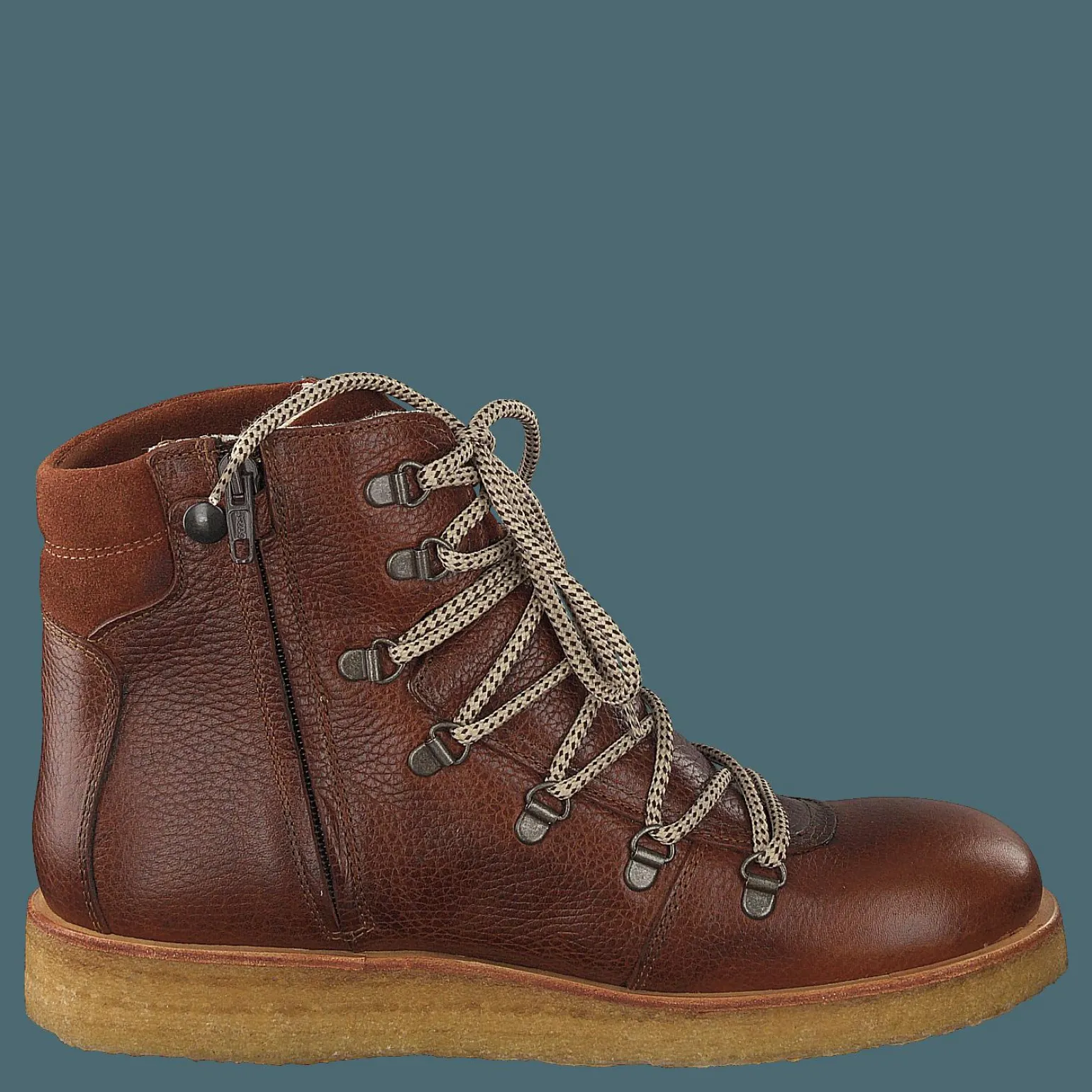 Tex-boot With Laces And Zipper Cognac/brown/brown