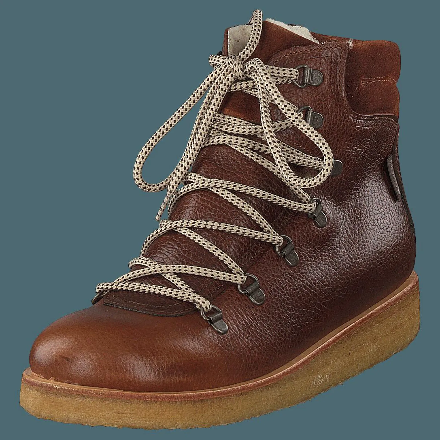 Tex-boot With Laces And Zipper Cognac/brown/brown