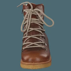 Tex-boot With Laces And Zipper Cognac/brown/brown