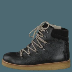 Tex-boot With Laces And Zipper Black