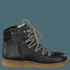Tex-boot With Laces And Zipper Black