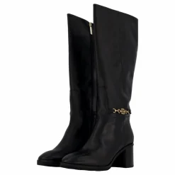 Th Chain Leather Long Boot Black