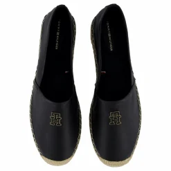 Th Logo Leather Espadrille Black