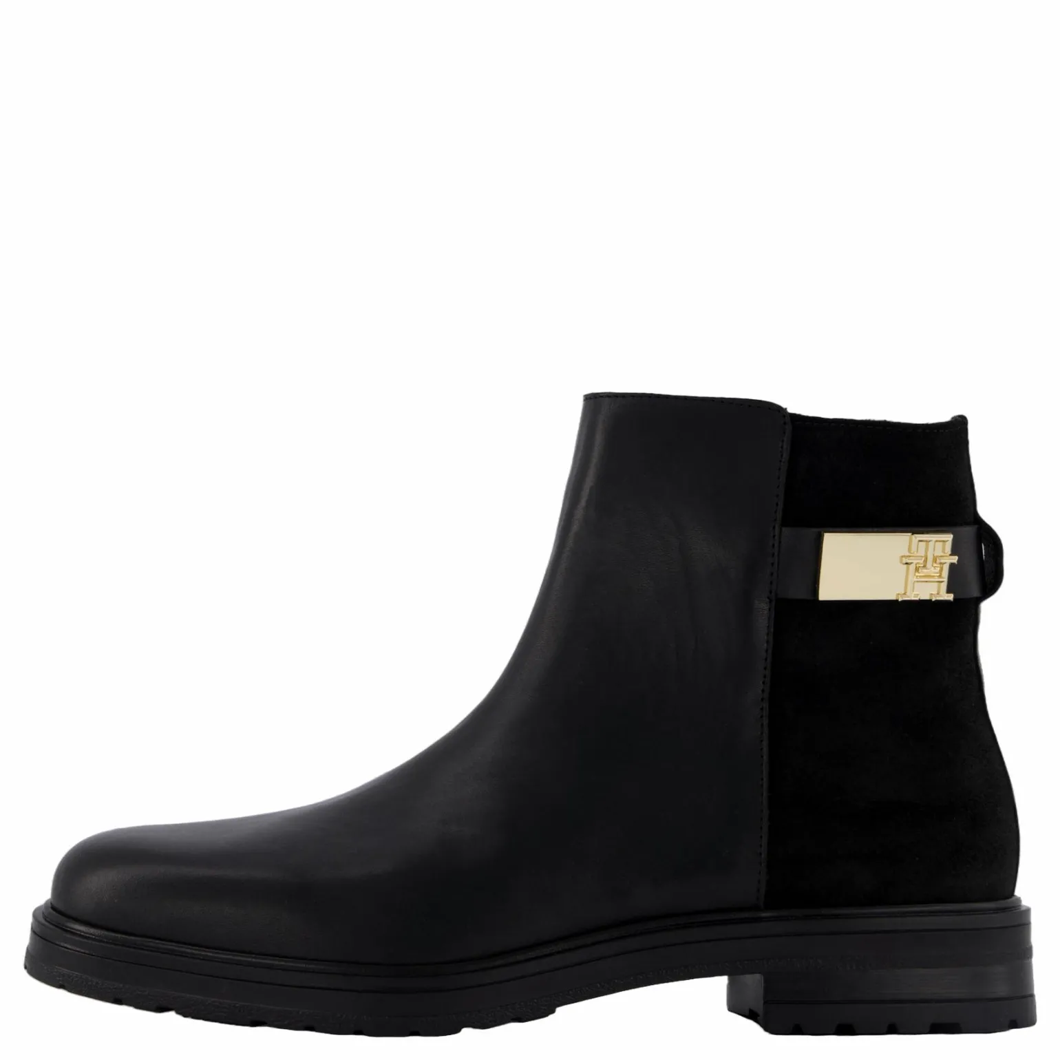 Th Logo Leather Mix Chelsea Black