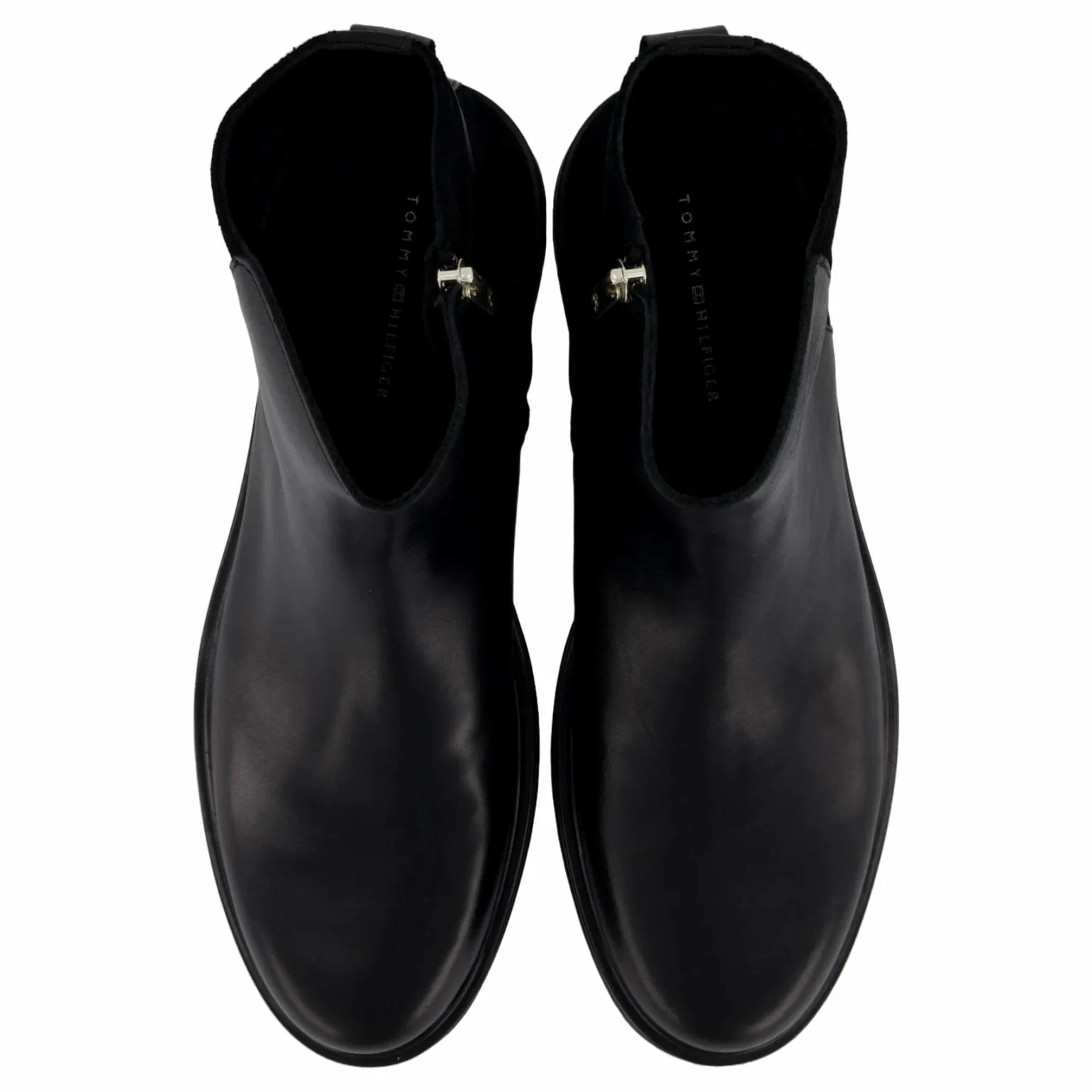 Th Logo Leather Mix Chelsea Black