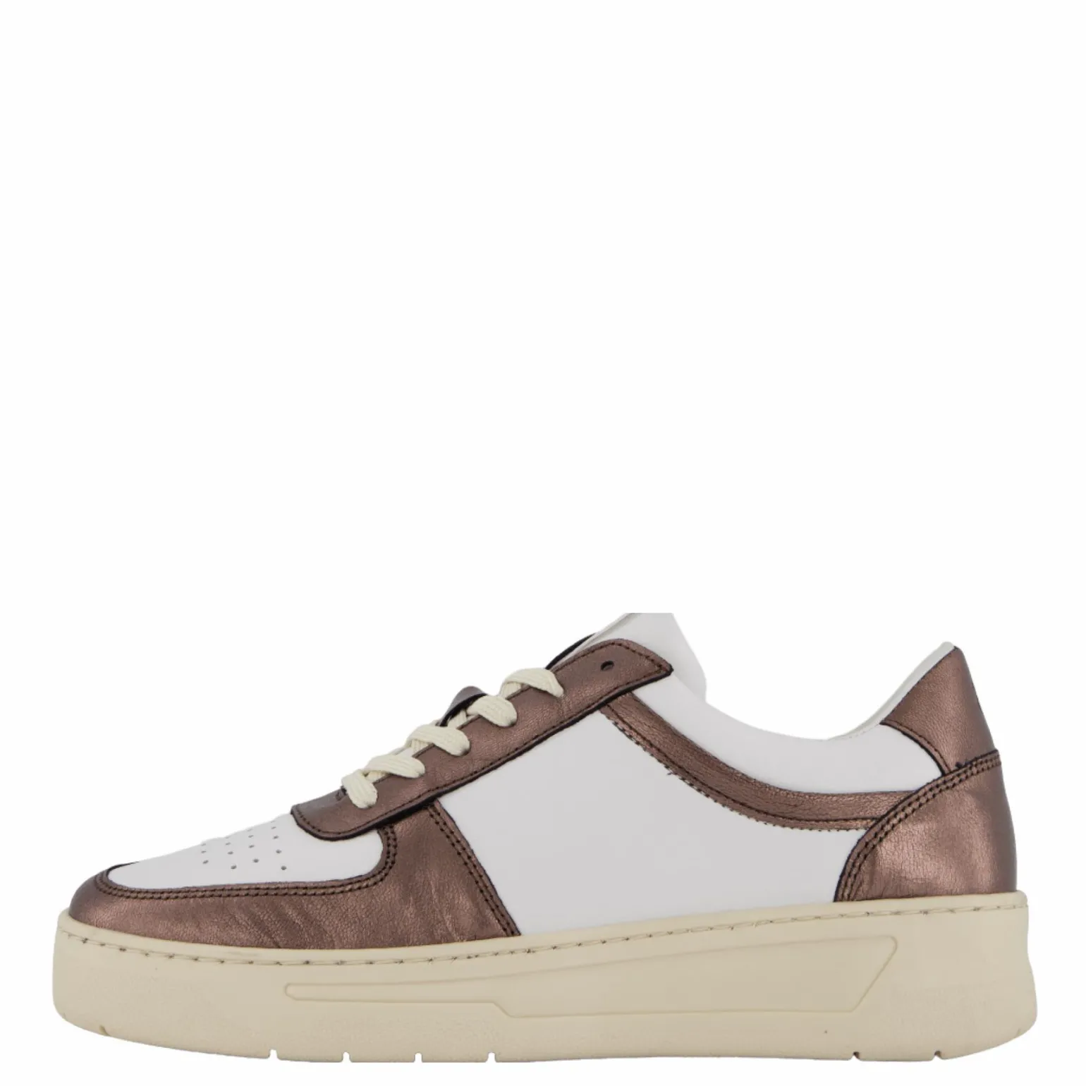 The Ella 2.0 White Leather/bronze