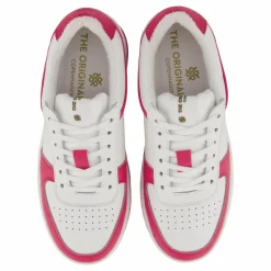 The Ella 2.0 White/fuxia Tumbled Leather