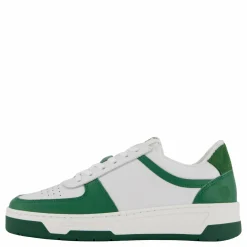 The Ella White Leather/green