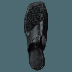 Toe Ring Mules Black