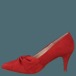 Zita Suede Bow Pump 441 - Red 1