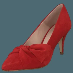 Zita Suede Bow Pump 441 - Red 1